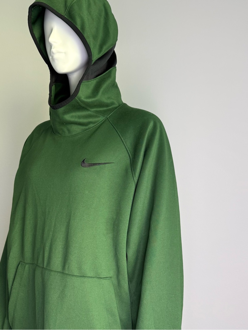 Nike Men’s Dark Green Crewneck Pullover with Black Swoosh